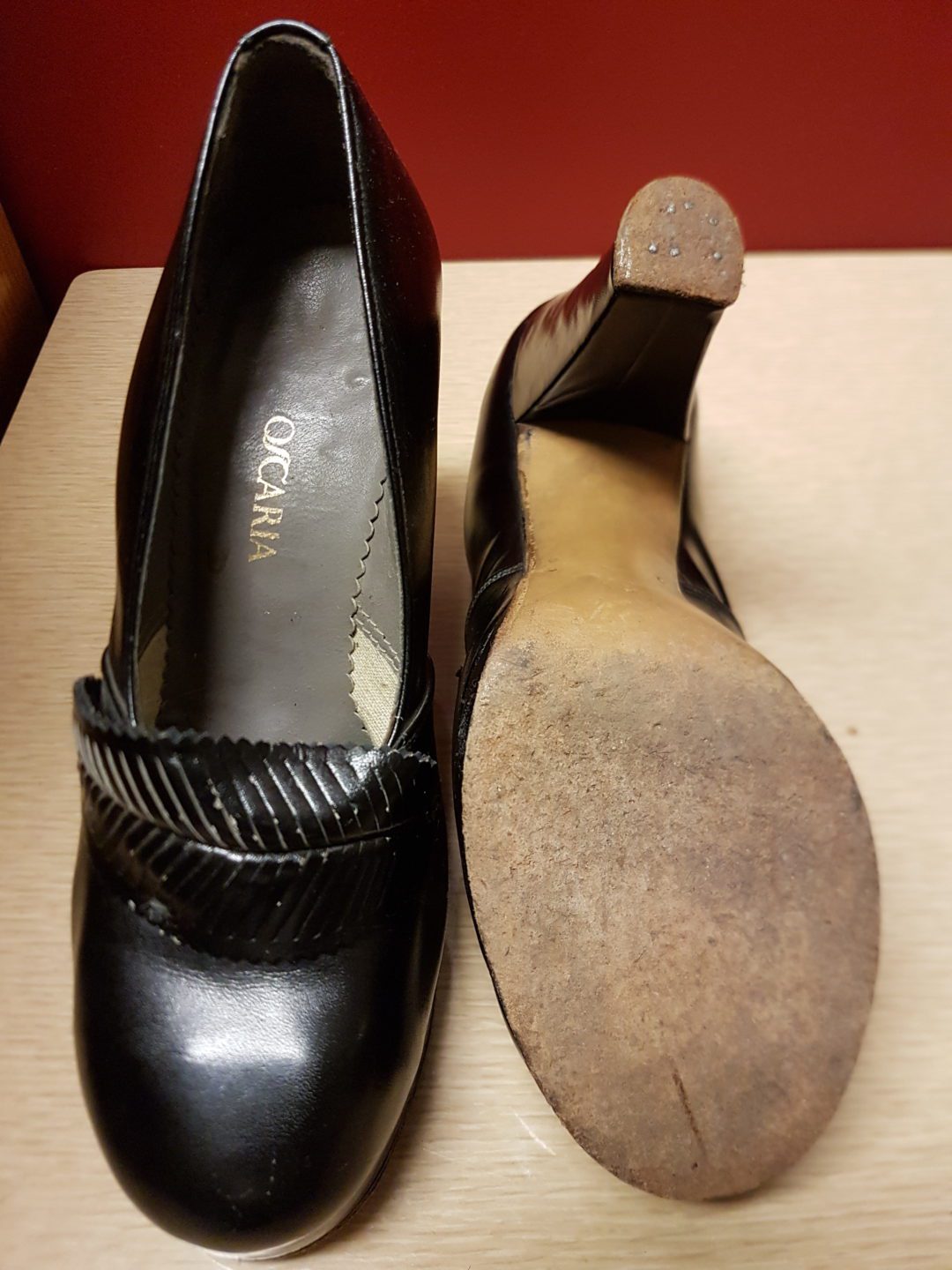 Womens Amazing Black 40s Leather High Heel Shoe | Tornado Vintage